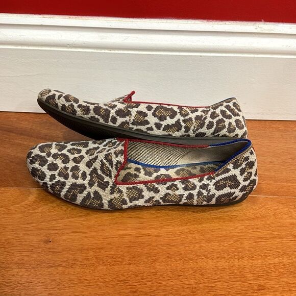 Rothys Mocha Spot Animal Leopard Print Round Toe Flat Shoe‎ Loafers Size 8 main image 3